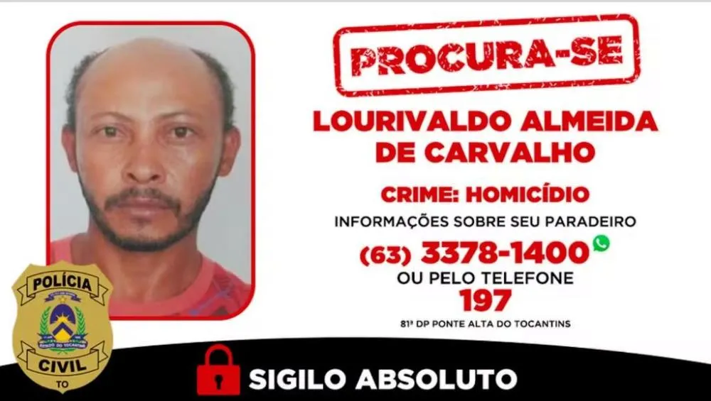 Polícia Civil procura suspeito de execução em Ponte Alta do Tocantins