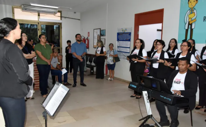 Grupo faz parte do Projeto de Musicoterapia do setor de Humanização do HGP - Foto: Ellayne Czuryto/Governo do Tocantins