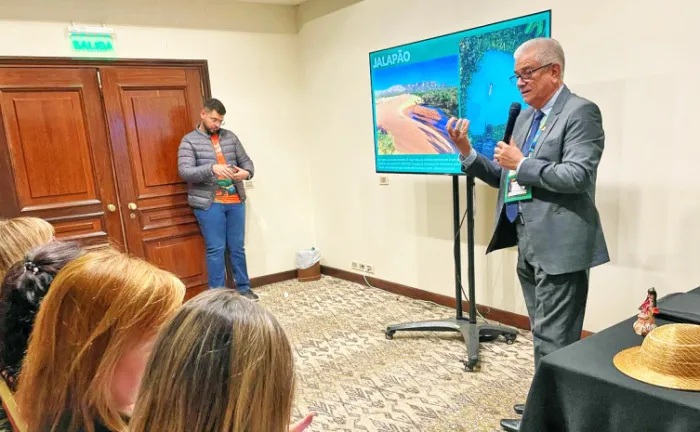 Secretário Hercy Filho apresenta Palmas e o distrito de Taquaruçu, Jalapão; Serras Gerais, Parque Estadual do Cantão e a Ilha do Bananal - Foto: Mazim Aguiar/Governo do Tocantins